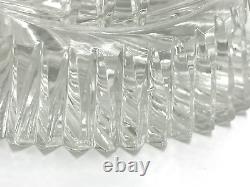 Cut Glass Crystal Vase Hourglass SHARP! Sawtooth Pinwheel Signed Yasemin Turkey