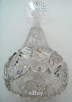 Cut Glass Trumpet Vase 12 1/2 Inches Tall and Beautiful