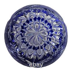 Cut To Clear Blue Glass Rose Bowl Bohemian Crystal Cobalt Blue Cut Glass