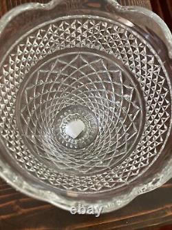 DIAMOND CUT Vase Large Heavy Clear Glass 10 wessex