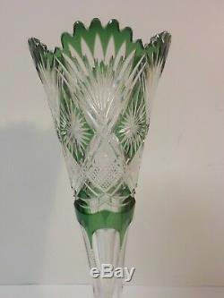 DORFLINGER American Brilliant Cut Glass 12 Trumpet Vase, c. 1900