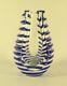 David Lindsay Art Glass Studios Threaded Cut Glass Vase Vessel Signed 2004