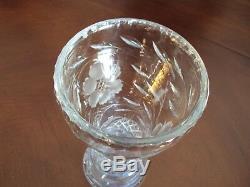 Dazzling Antique American Brilliant Cut Glass Corset Vase 12 Tall Crystal RARE