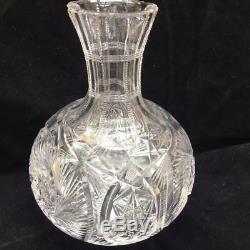Decanter Antique American Brilliant Period ABP Cut Glass Water Carafe Elaborate