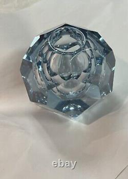 Diamond Cut Glass Vase Asta Stromberg Strömbergshyttan Mid Century Sweden
