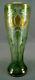 Dorflinger Honesdale Green & Yellow Cut To Clear Iridescent Cameo Glass Vase