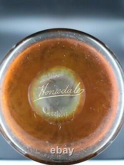 Dorflinger Honesdale Yellow Cut to Iridescent Cameo Glass Vase 13 No Reserve