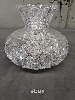 EAPG American Brilliant Cut Glass Flower Vase AS IS