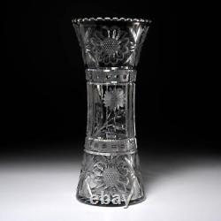 EAPG Style Daisy Flower Star Cut Pressed Glass Vase 14
