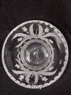 EDINBURGH CRYSTAL Scottish Thistle Pattern Footed Vase Cut Crystal/8 Tall