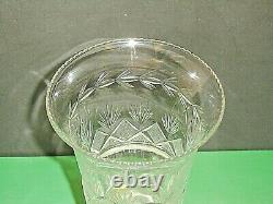 Early 19thC Pittsburgh Glass Co. Cut Glass Strawberry Diamond & Fan Celery Vase