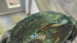 Early Rare Mdina Glass Cut-Ice Lollipop Vase Signed By Michael Harris C. 1970