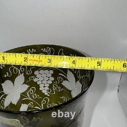 Egermann Bohemian Czech Olive Green Cut To Clear Floral 9 Vase