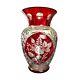Egermann Ruby Bohemian Glass Vase Circa 1920 Cut To Clear