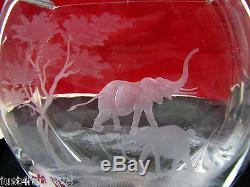 Elephant Cut Crystal Glass Vase by Queen Lace