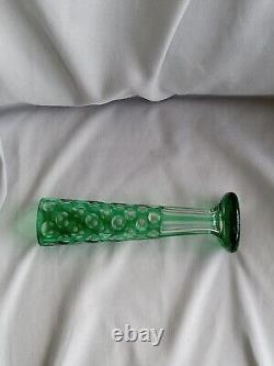 Emerald Green Cut To Clear 1000 Eye Style Bud Vase