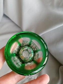 Emerald Green Cut To Clear 1000 Eye Style Bud Vase