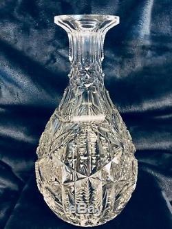 Estate Fresh ABP Antique Deep Cut Crystal Glass Wine Decanter Carafe Vase