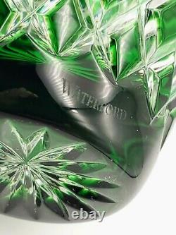 Estate Waterford Cut Crystal Araglin Prestige 7 Emerald Green Cut To Clear Vase