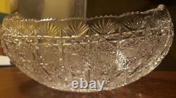 Exceptional Antique American Brilliant Period Cut Glass Oval Bowl/Boat