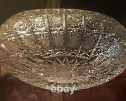 Exceptional Antique American Brilliant Period Cut Glass Oval Bowl/Boat