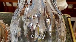 FAB HUGE Vintage CRYSTAL 15+T 10+lbs CUT GLASS Vase Catches COLORS OF RAINBOW
