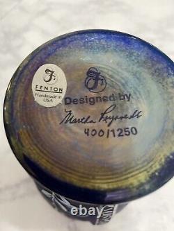 Fenton Art Glass 1996 Connoisseur Collection Favrene Cut-back Vase 9855EV #400
