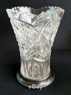 Fine & Perfect c1908 Imperial Russian Faberge Silver & Cut Crystal Glass Vase