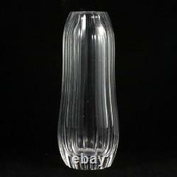 Flute Cut Glass Vase Antique Paneled 19th Century Crystal