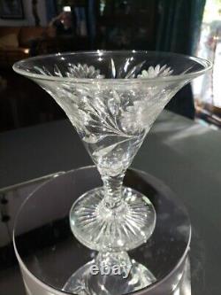 Footed Compote Vase American Brilliant Cut Glass Crystal Pairpoint co Daisy