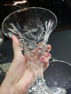 Footed Compote Vase American Brilliant Cut Glass Crystal Pairpoint co Daisy