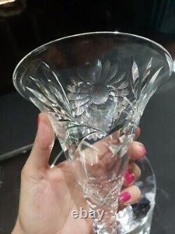 Footed Compote Vase American Brilliant Cut Glass Crystal Pairpoint co Daisy