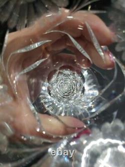 Footed Compote Vase American Brilliant Cut Glass Crystal Pairpoint co Daisy