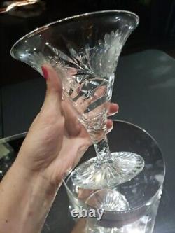 Footed Compote Vase American Brilliant Cut Glass Crystal Pairpoint co Daisy