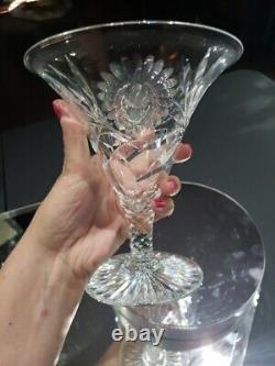 Footed Compote Vase American Brilliant Cut Glass Crystal Pairpoint co Daisy