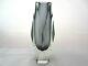 Geometric Murano Sommerso Grey Futuristic Prism Cut Faceted Glass Vase Perfect
