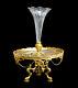 Gilt Bronze Ormulu & Cut & Etched Glass Epergne Fluted Vase, Late 19th Century