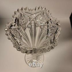 Gorgeous American Brilliant Cut Glass Crystal ABP Trumpet Vase 12 Antique