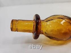 Guildcraft Mid Century Modern Amber Swirl Genie Bottle Decanter Empoli Italy 22