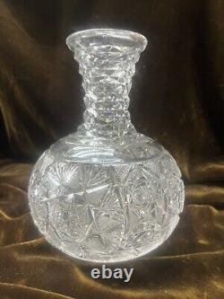 HAWKES AMERICAN BRILLIANT CUT (ABP) CRYSTAL CARAFE OR VASE GLADYS PATTERN Star