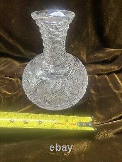 HAWKES AMERICAN BRILLIANT CUT (ABP) CRYSTAL CARAFE OR VASE GLADYS PATTERN Star