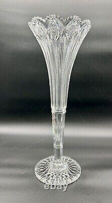 HAWKES American Brilliant Cut Glass 18 Trumpet Vase