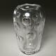Heavy Large Modern Clear Crystal Art Glass Vase With Cut Dandelion Design