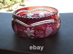 HUGE 10 Cut to Clear HEAVY (over 4 pounds) Hand Carved, Leaded Glass Bowl, Rare