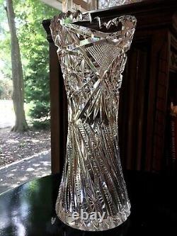 H. C Fry American Brilliant Cut Glass 8 Vase c. 1905- Estelle Variation / Argon
