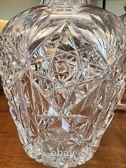 H. P. Sinclair ABP Marked Signed Cut Glass Carafe Vase American Brilliant Period