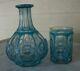 Hand Made Victorian Bohemian Moser Cut Glass Overlay Vase And Cup