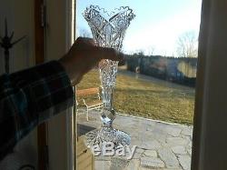 Hawkes Signed Brilliant Cut Glass Vase Trumpet Style 12 Exceptional