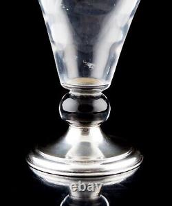 Hawkes Sterling Silver Fine Cut & Engraved Phoenix Bird Large Glass Vase 14