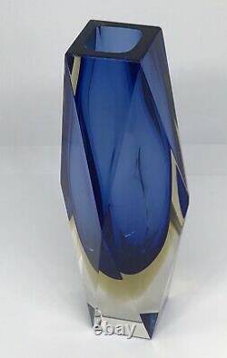 Heading A Mandruzzato Blue sommerso facet cut geometric vase Date c1970